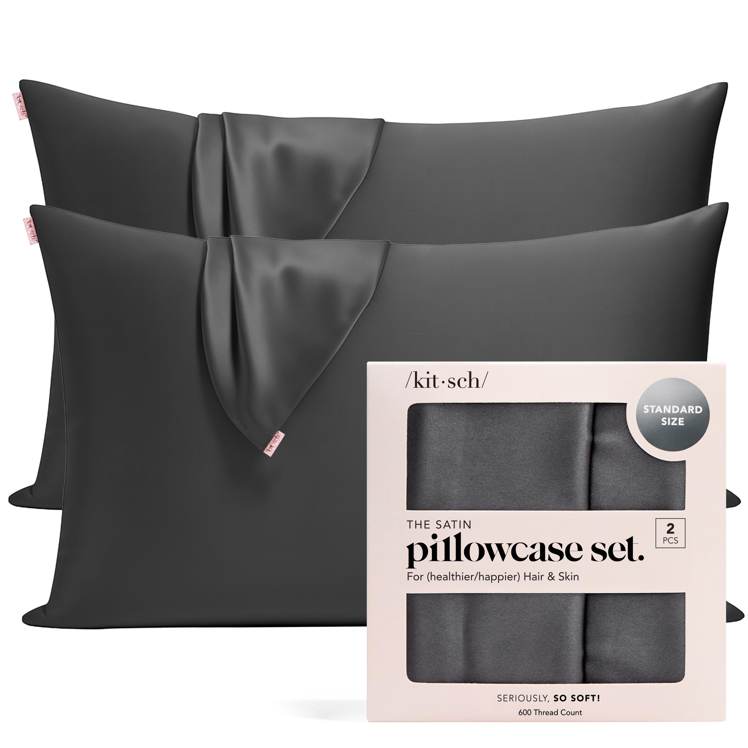 Kitsch Satin Pillowcase with Zipper - Standard Size, Leopard | Softer Than Silk Pillow Cases, Smooth Cooling Satin Pillow Case for Hair and Skin, Wrinkle-Free, Machine Washable