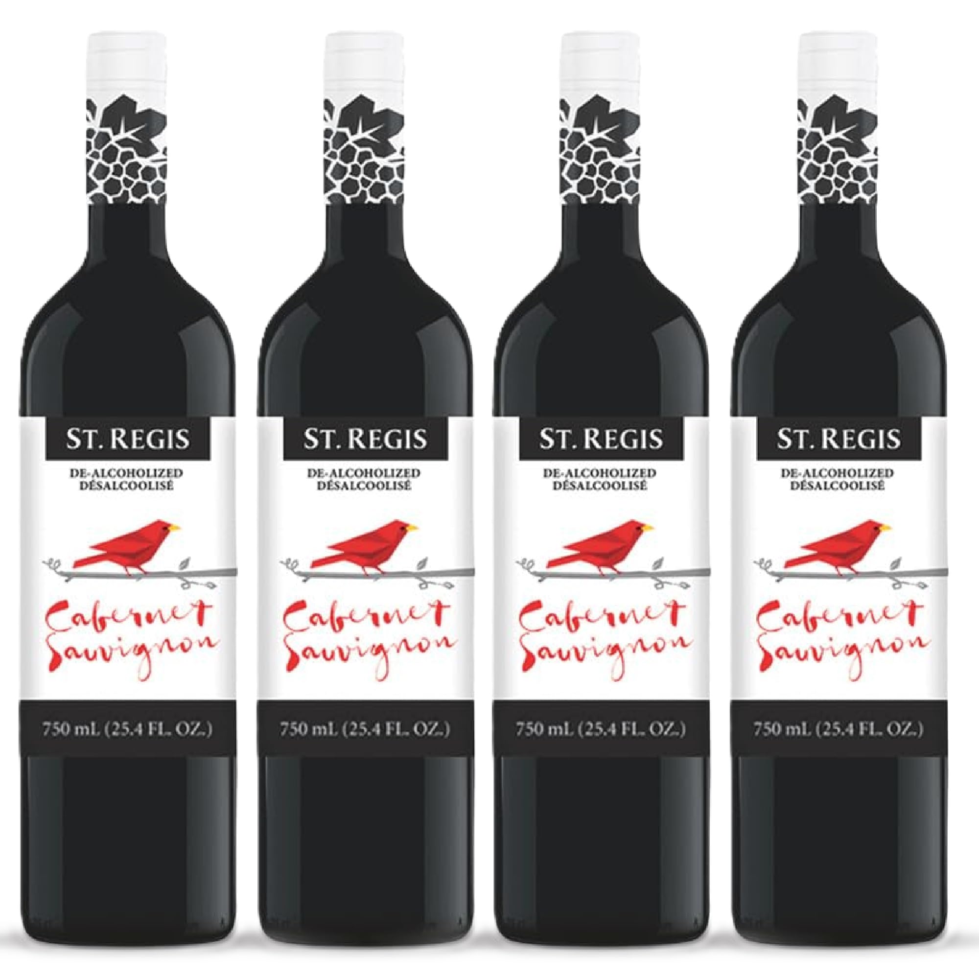ST. REGIS Non-Alcoholic Cabernet Sauvignon, 25.4 Fl Oz (6 Pack) - Low Calorie, Low Sugar - Fruity & Spicy Rich Flavor from Spain