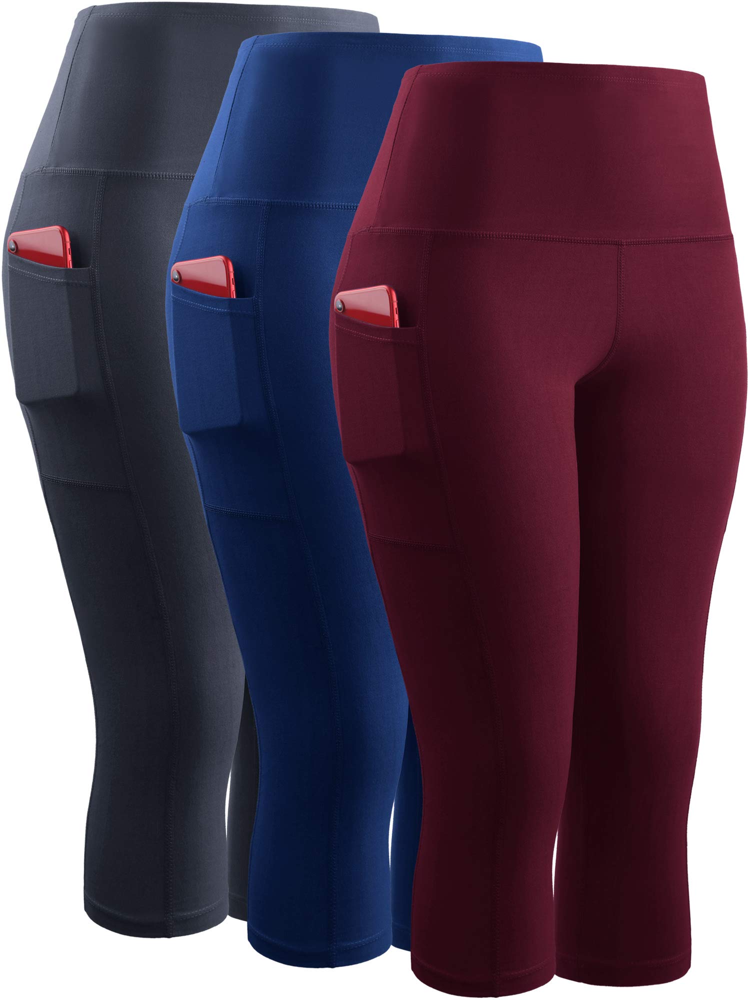 NELEUS Women's Yoga Running Capris Tummy Control High Waist Workout Pants