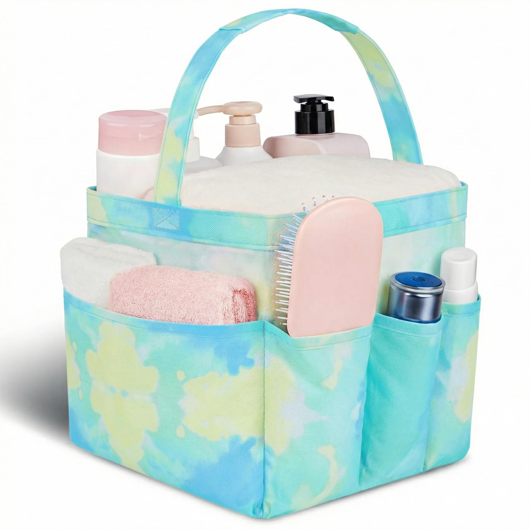 Attmu Mesh Shower Caddy Portable for College Dorm Room Camping Essentials, Shower Caddy Dorm with 9-Pockets, Large Capacity Hanging Basket Bathroom Bag for Toiletry, Swimming, Gym, Camp, Beach