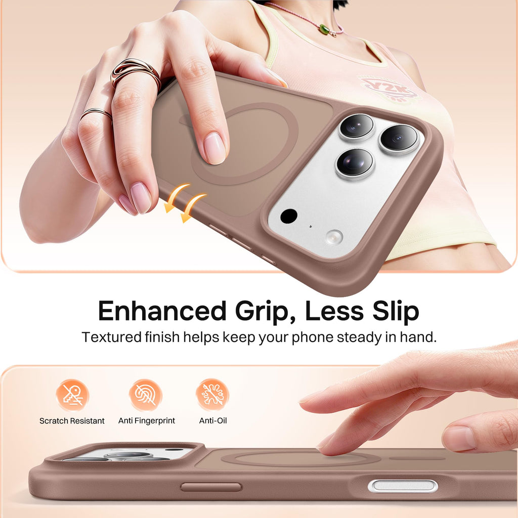 Magnetic for iPhone 17 Pro Max Case, Compatible with MagSafe, [Military Grade Drop Protection] Translucent Matte Shockproof Protective Anti-Fingerprint Phone Case, 6.9", Dark Purple