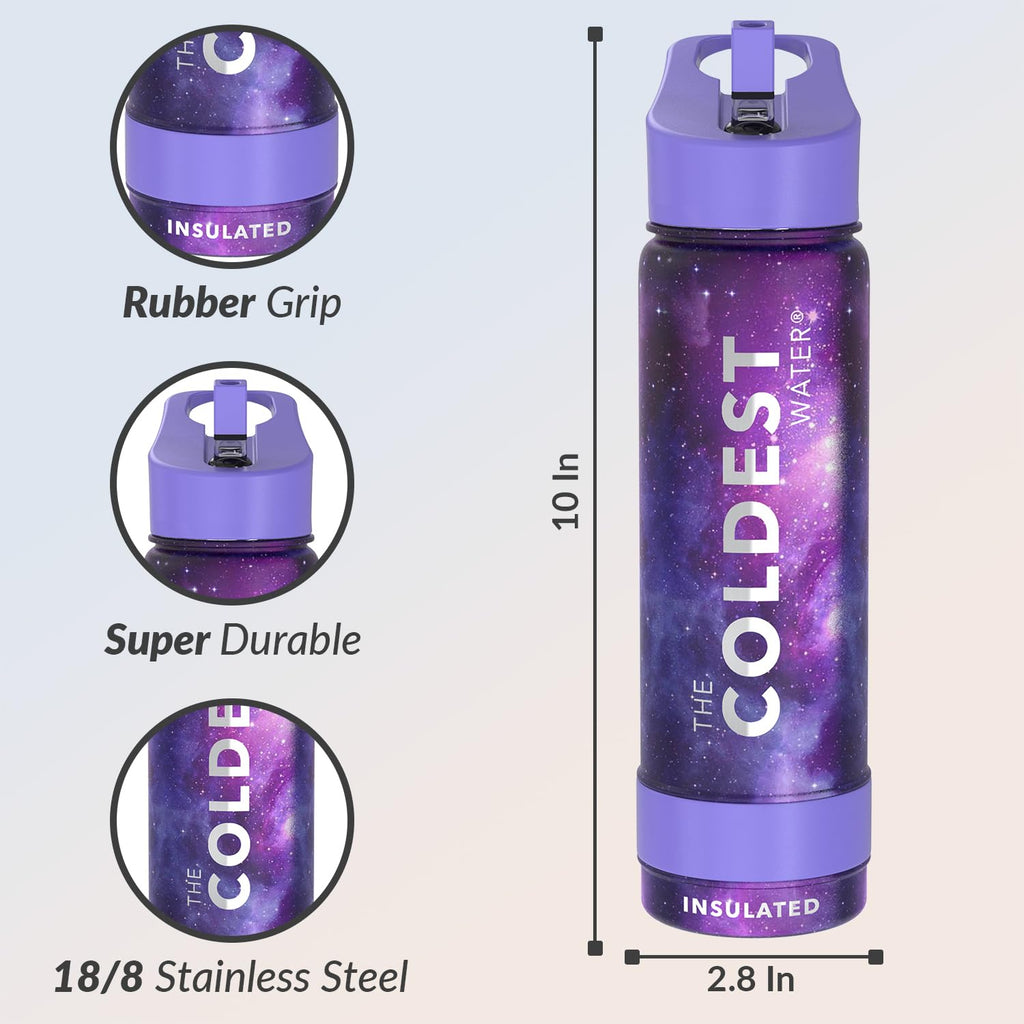 Coldest Insulated Water Bottle with Straw Lid - Stainless Steel Metal Insulated Bottle for Men & Women (Oceanic Green, 32 oz)