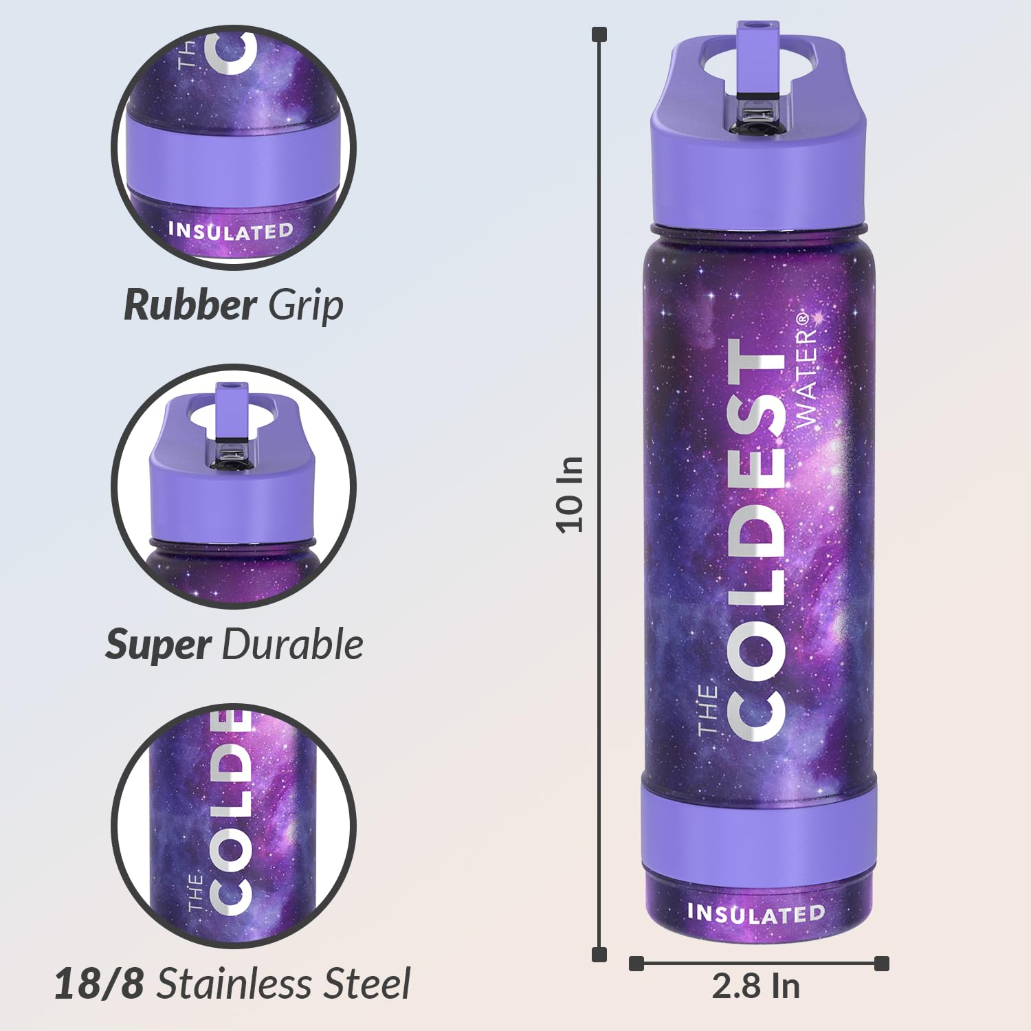 Coldest Insulated Water Bottle with Straw Lid - Stainless Steel Metal Insulated Bottle for Men & Women (Oceanic Green, 32 oz)