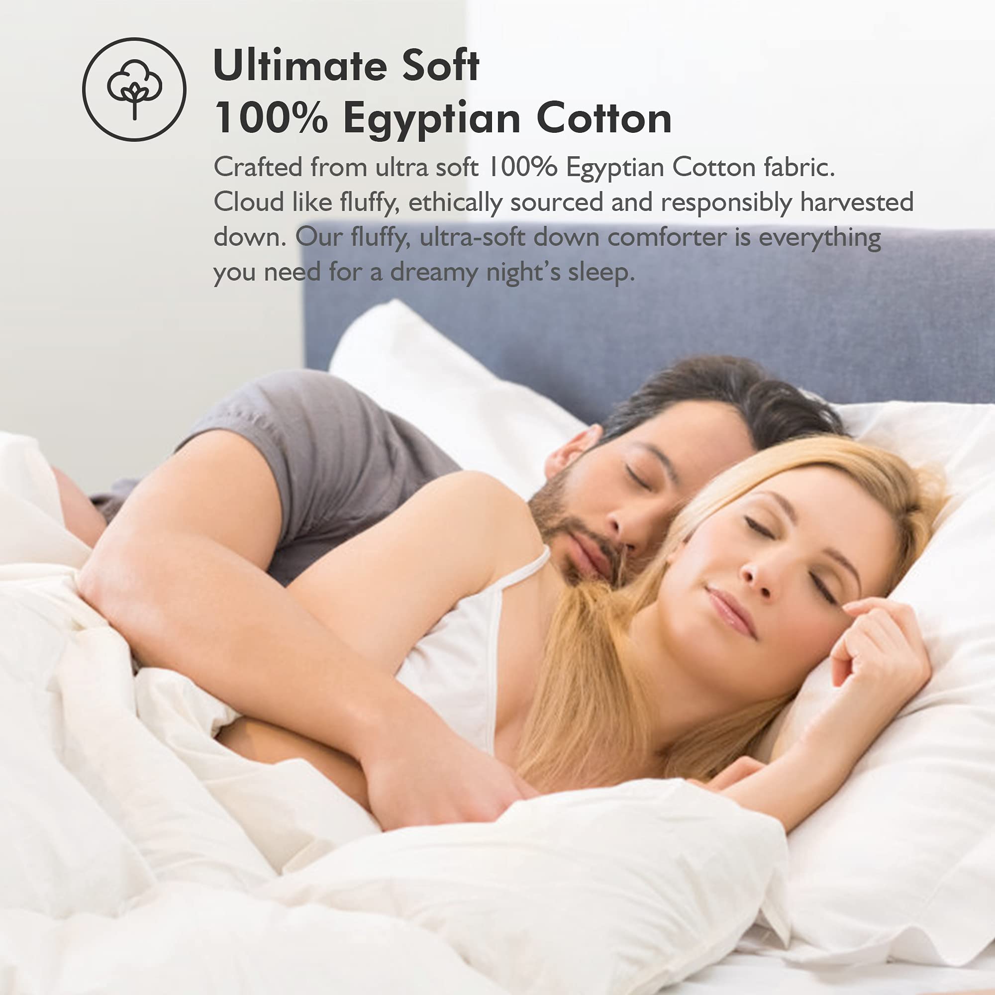 Luxurious All-Season Goose Down Feather Fiber Comforter California King Size Duvet Insert, Exquisite Pinch Pleat Design, Premium Baffle Box, 100% Egyptian Cotton Cover, 80 oz. Fill Weight, Black