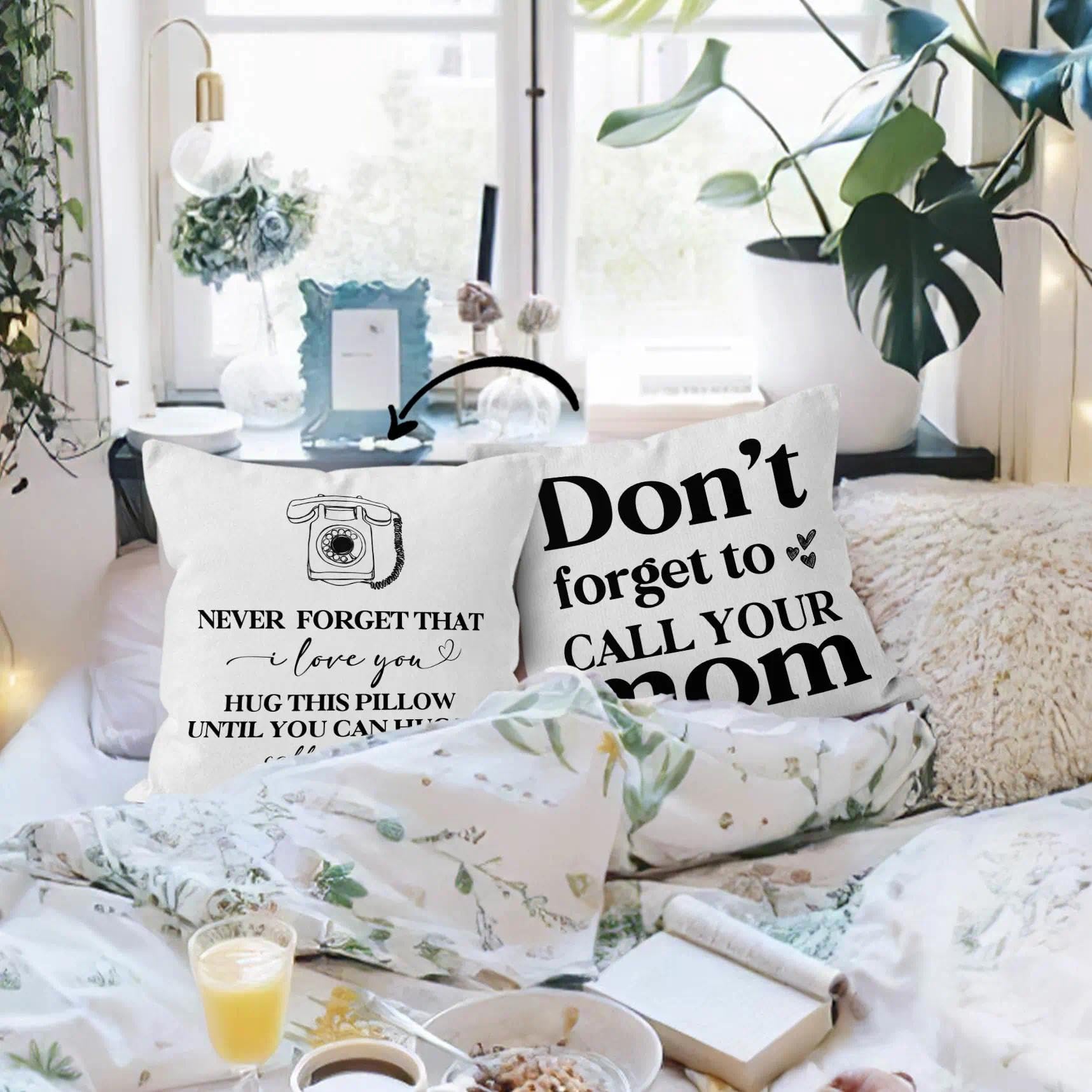 HIWX College Dorm Decor,Funny Have Fun Be Safe Make Good Choices Call Your Mom Decorative 18 x 18 Throw Pillow Cover,Call Your Mom Pillow,Throw Pillows for Dorm Bed Room Student Decor Pillowcase