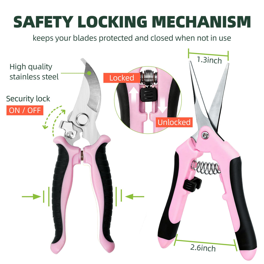 EWPJDK 3 Pack Garden Pruning Shears, Stainless Steel Shears, Gardening Shears, Scissors, Garden Clippers, Pruning Snips, Pruning Shears for Gardening Tools