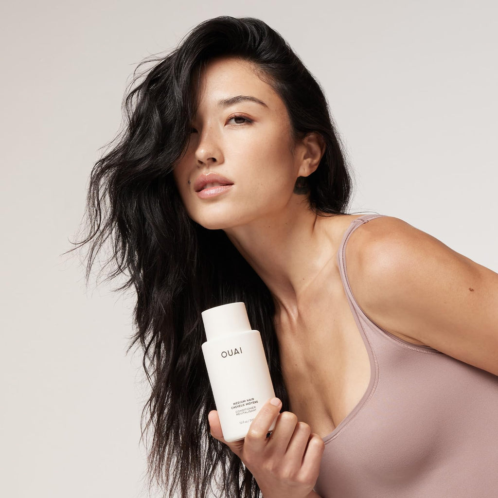 OUAI Fine Hair Conditioner - Volumizing Conditioner for Fine Hair Made with Keratin, Biotin and Chia Seed Oil - Adds Softness, Bounce and Volume - Free from Parabens, Sulfates, and Phthalates (10 Oz)