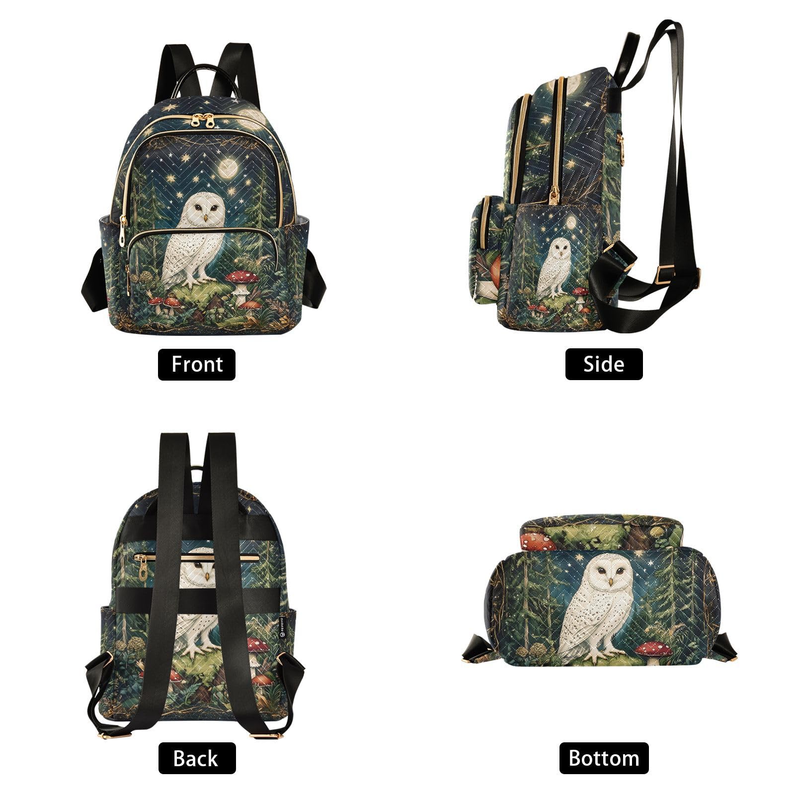 ALAZA Sun Moon Stars Witchy Small Backpack Purse for Women Travel Bag Fashion Daypack Back Pack Shoulder Bag