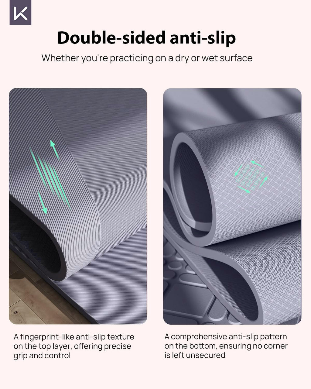 KEEP Extra Wide Yoga Mat, 7mm Thick 72" x 32" Exercise Mat | 7mm thick Extra wide yoga mat with carry strap for home workout, yoga, exercise and Pilates