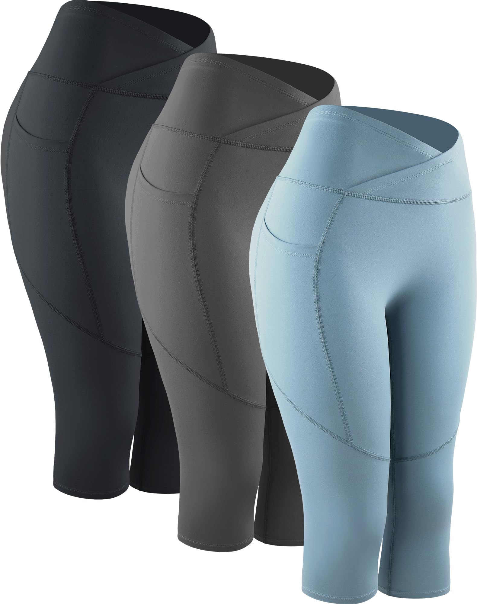 NELEUS Women's Yoga Running Capris Tummy Control High Waist Workout Pants
