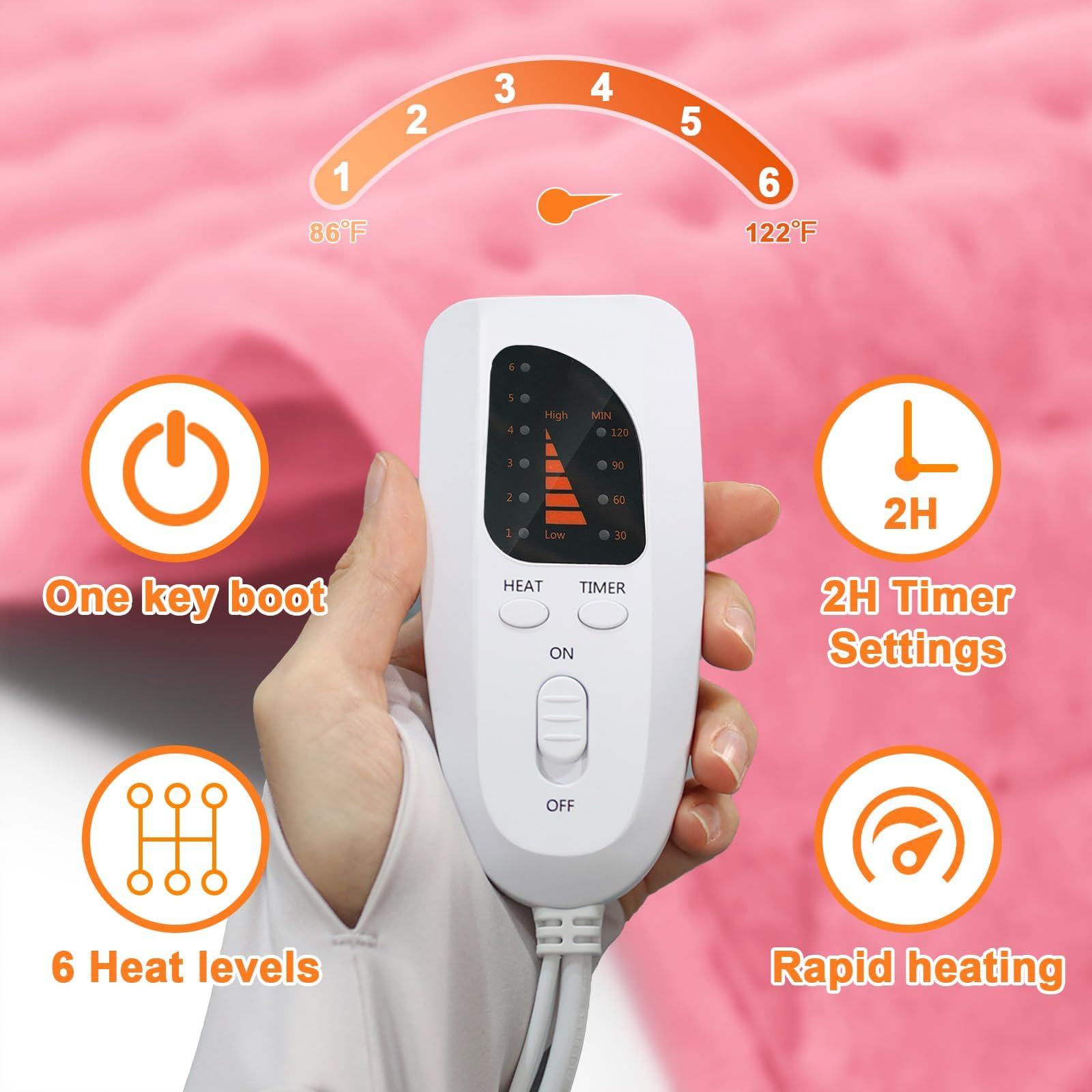 Heating Pad,Heated Blanket,Heating Pad for Back Neck,Silvergray,24x12In | Electric Heating Pad,Dry/Moist Heat Heating Pads,Heating Pads for Shoulder,Abdomen,Knee,Heat Pad for Women Men,Birthday Gift