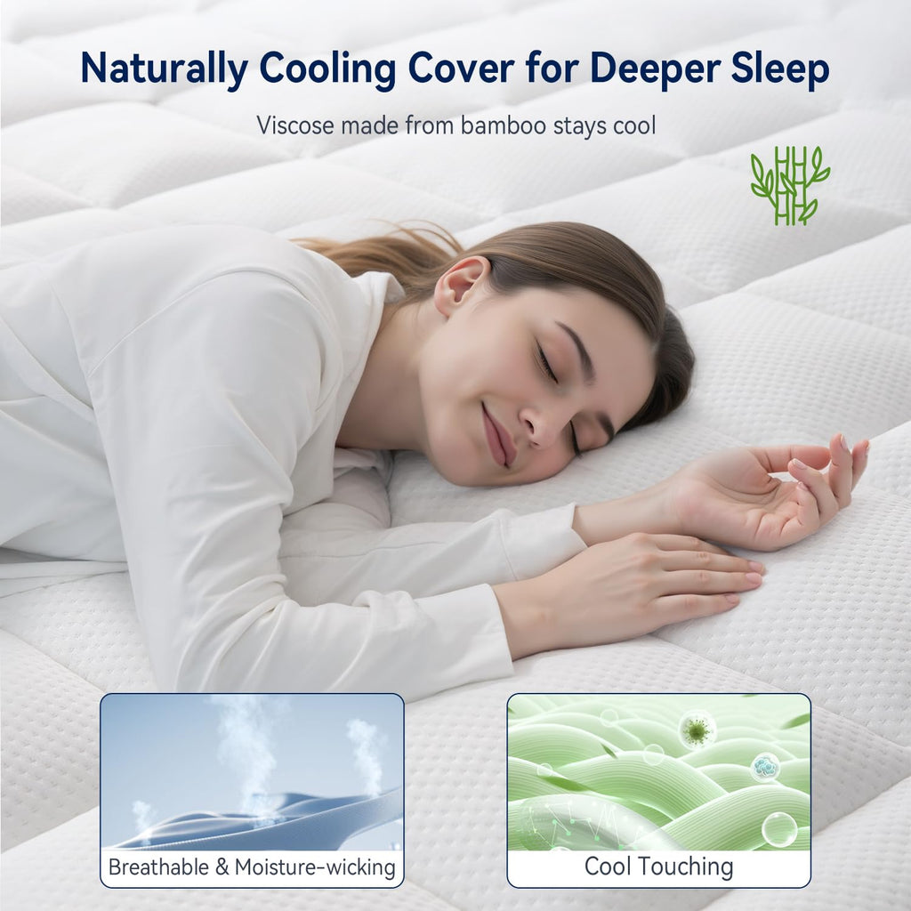 ELEMUSE Twin XL Dorm Dual Layer 3 Inch Memory Foam Mattress Topper for College, Dorm Room Essentials, 2 Inch Cooling Gel Foam and 1 Inch Soft Pillow Top Bed Pad,Back to School Comfortable Support