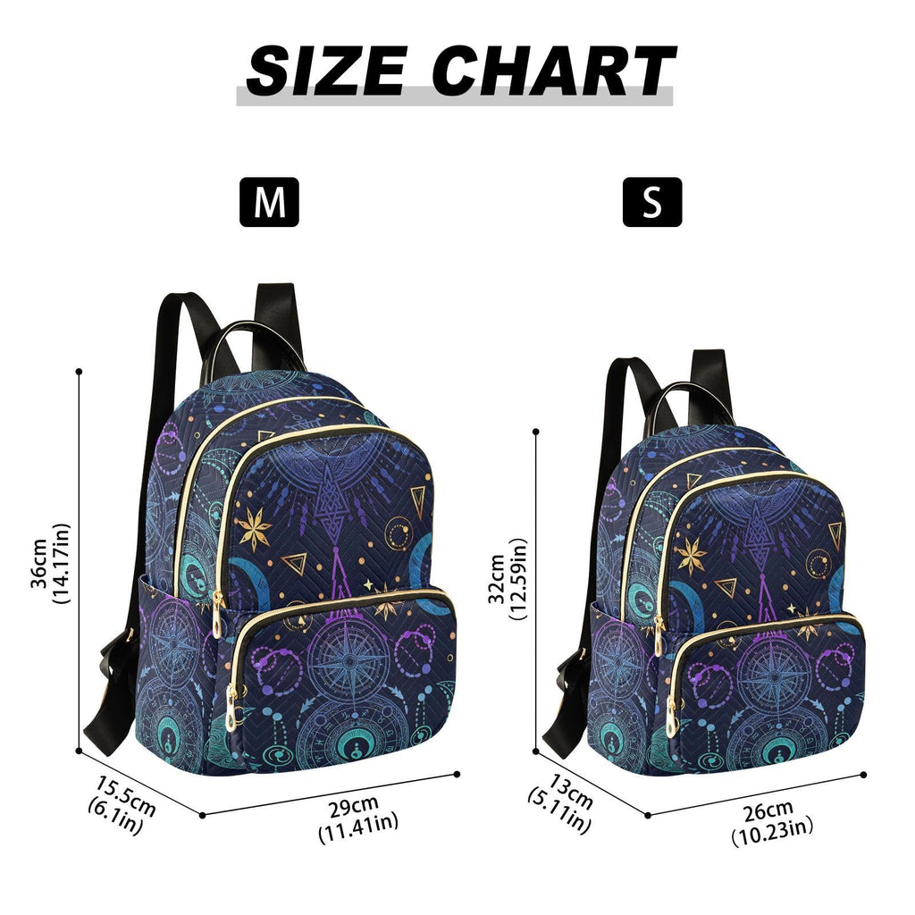 ALAZA Sun Moon Stars Witchy Small Backpack Purse for Women Travel Bag Fashion Daypack Back Pack Shoulder Bag