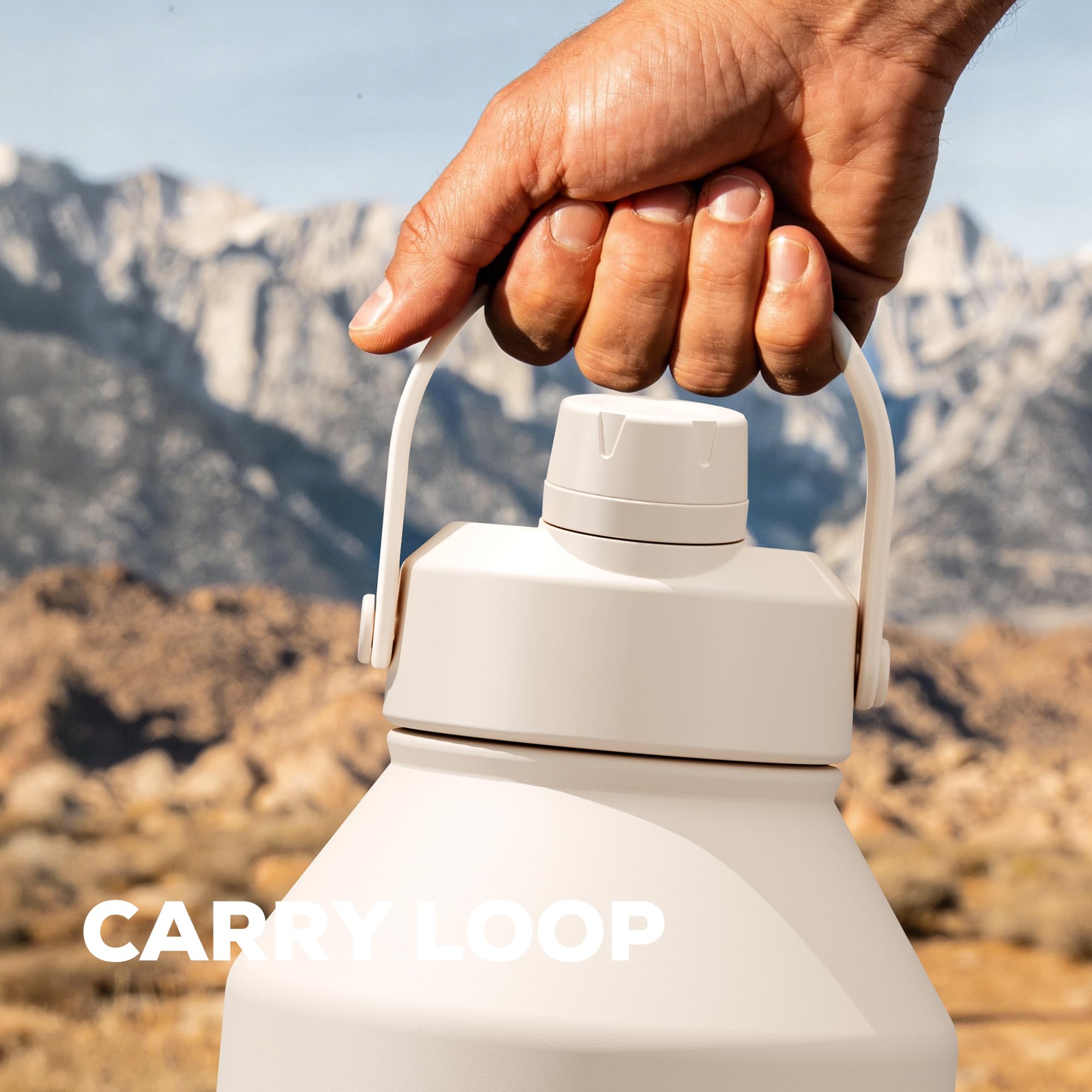 POWCAN 64 oz Insulated Water Bottle for Sports: 2-in-1 Straw & Spout Lid, Leakproof, Carrier Bag, Shoulder Strap, Keep Cold 48H, BPA-Free, Half Gallon Metal Water Jug for Gym, Travel, Gift (Midnight)
