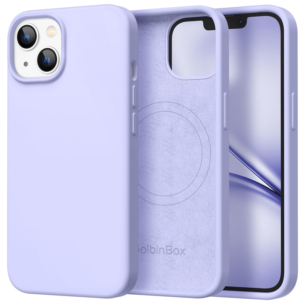GolbinBox Magnetic for iPhone 17 Pro Max Case, Compatible with MagSafe, [Full Camera Protection] [Screen Protector], Silicone Shockproof Phone Cover with Anti-Scratch Microfiber Lining, Chalk Pink