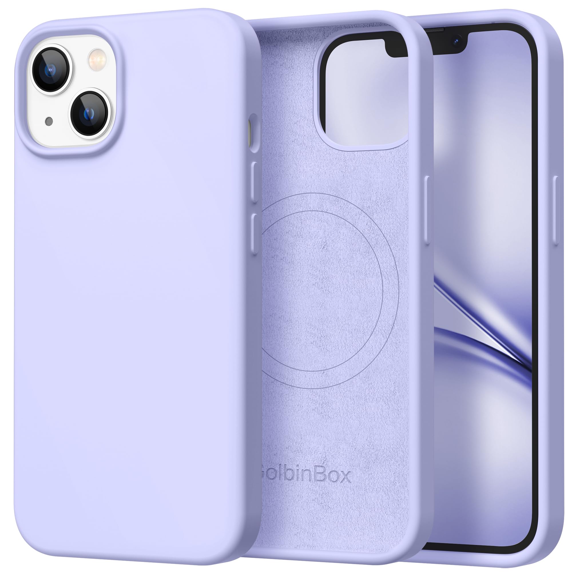 GolbinBox Magnetic for iPhone 17 Pro Max Case, Compatible with MagSafe, [Full Camera Protection] [Screen Protector], Silicone Shockproof Phone Cover with Anti-Scratch Microfiber Lining, Chalk Pink