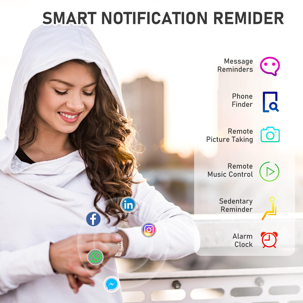 Fitness Tracker with 24/7Heart Rate, Blood Pressure, Sleep Tracking, Calorie, Activity Tracker with 1.1" AMOLED Color Screen, Waterproof Step Tracker for Android iPhones Women Men