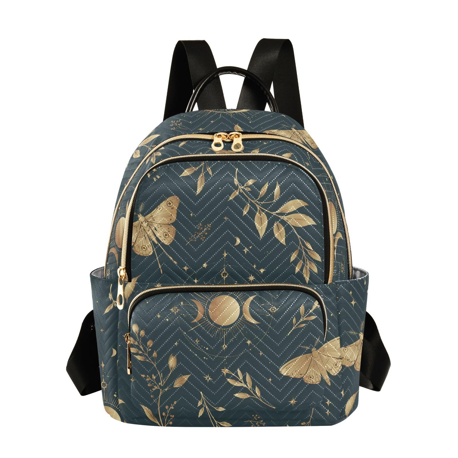 ALAZA Sun Moon Stars Witchy Small Backpack Purse for Women Travel Bag Fashion Daypack Back Pack Shoulder Bag