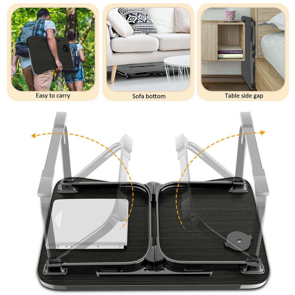 Fayquaze Lap Laptop Desk, Portable Foldable Laptop Bed Table with Storage Drawer and Cup Holder, Lap Desk Lap Bed Stand Tray Table Serving Tray for Eating, Reading and Working
