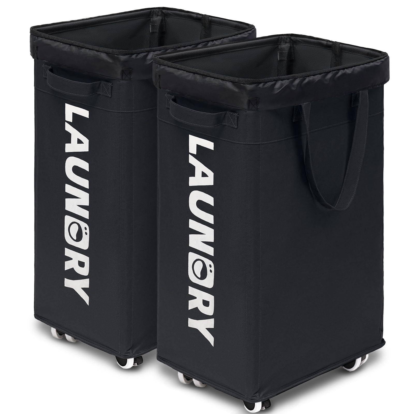 Goodpick Pink Laundry Basket with Wheels, Dorm Room Essentials for Girls, 75L Collapsible Laundry Basket, Laundry Hamper with Handle for College Dorm