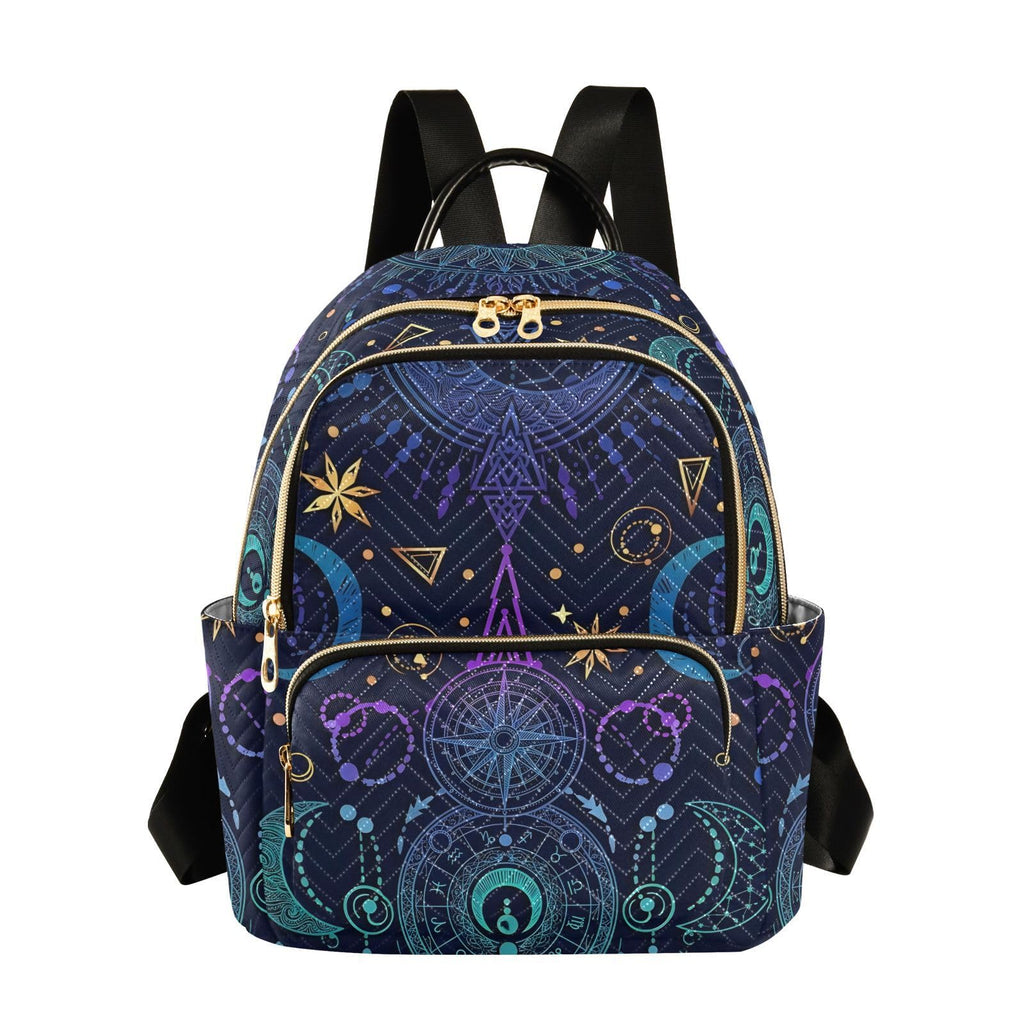 ALAZA Sun Moon Stars Witchy Small Backpack Purse for Women Travel Bag Fashion Daypack Back Pack Shoulder Bag