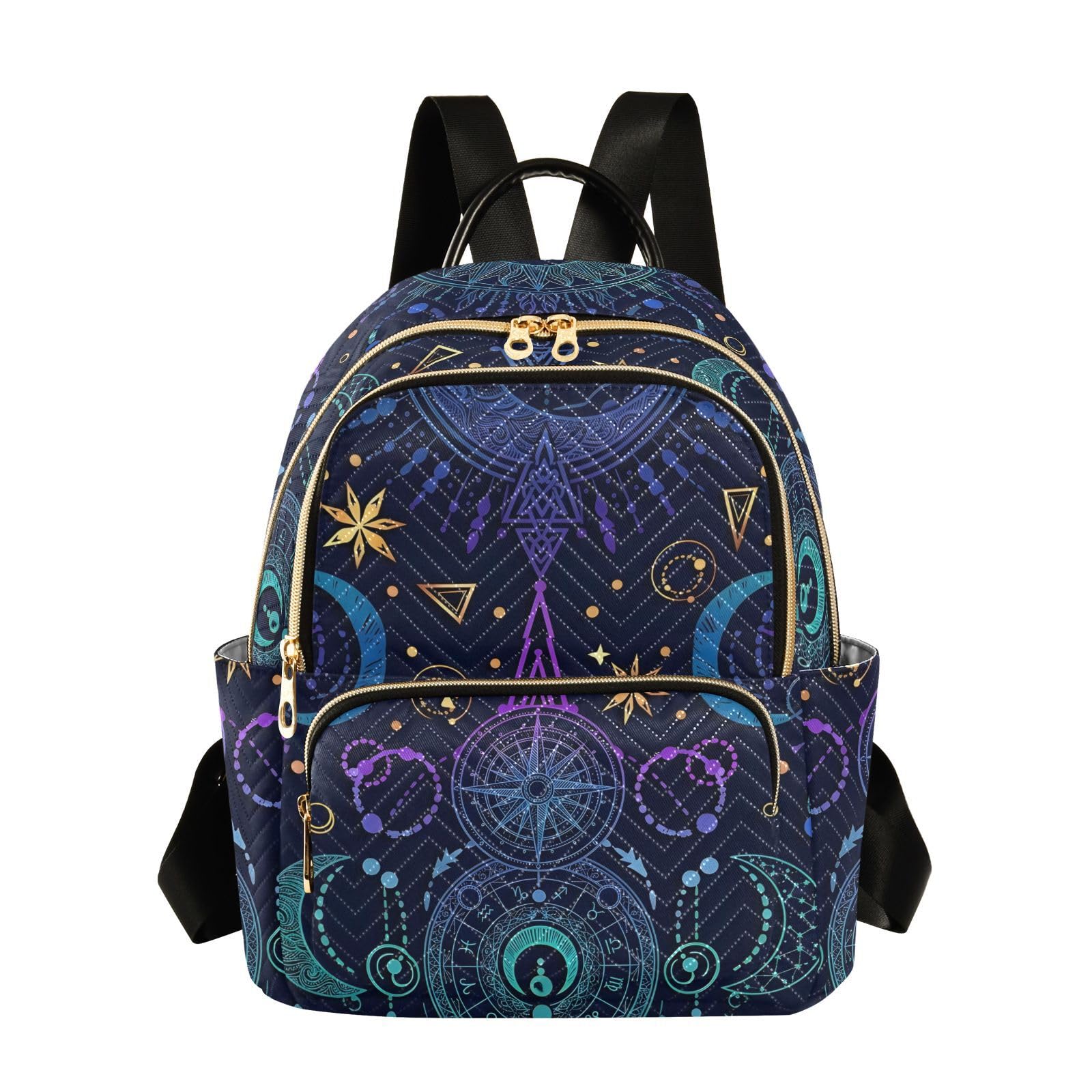 ALAZA Sun Moon Stars Witchy Small Backpack Purse for Women Travel Bag Fashion Daypack Back Pack Shoulder Bag