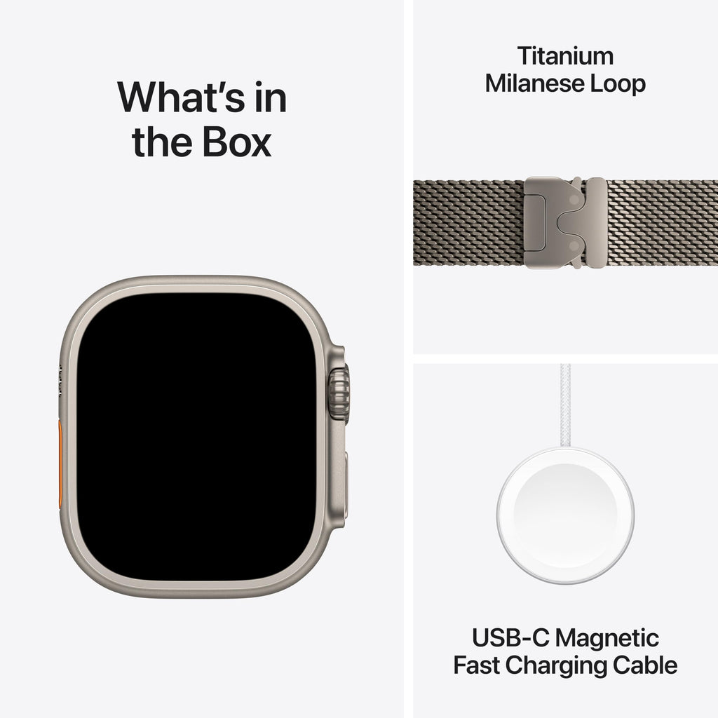 Apple Watch Ultra 3 [GPS + Cellular 49mm] Running & Multisport Smartwatch w/Rugged Titanium Case w/Black/Charcoal Trail Loop - S/M. Satellite Communications, Advanced Health & Fitness Tracking