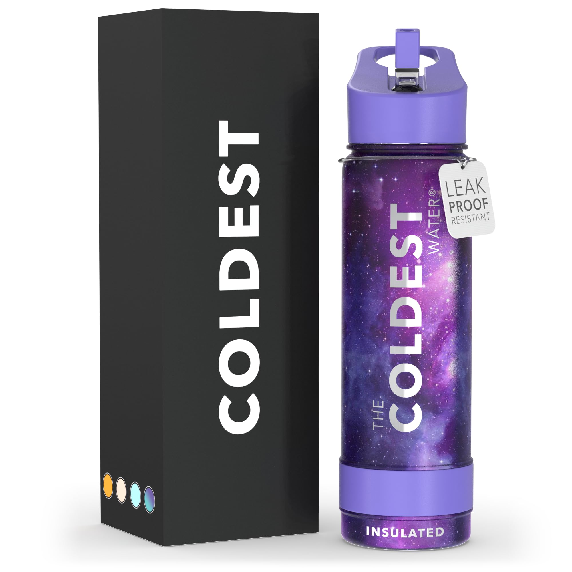 Coldest Insulated Water Bottle with Straw Lid - Stainless Steel Metal Insulated Bottle for Men & Women (Oceanic Green, 32 oz)