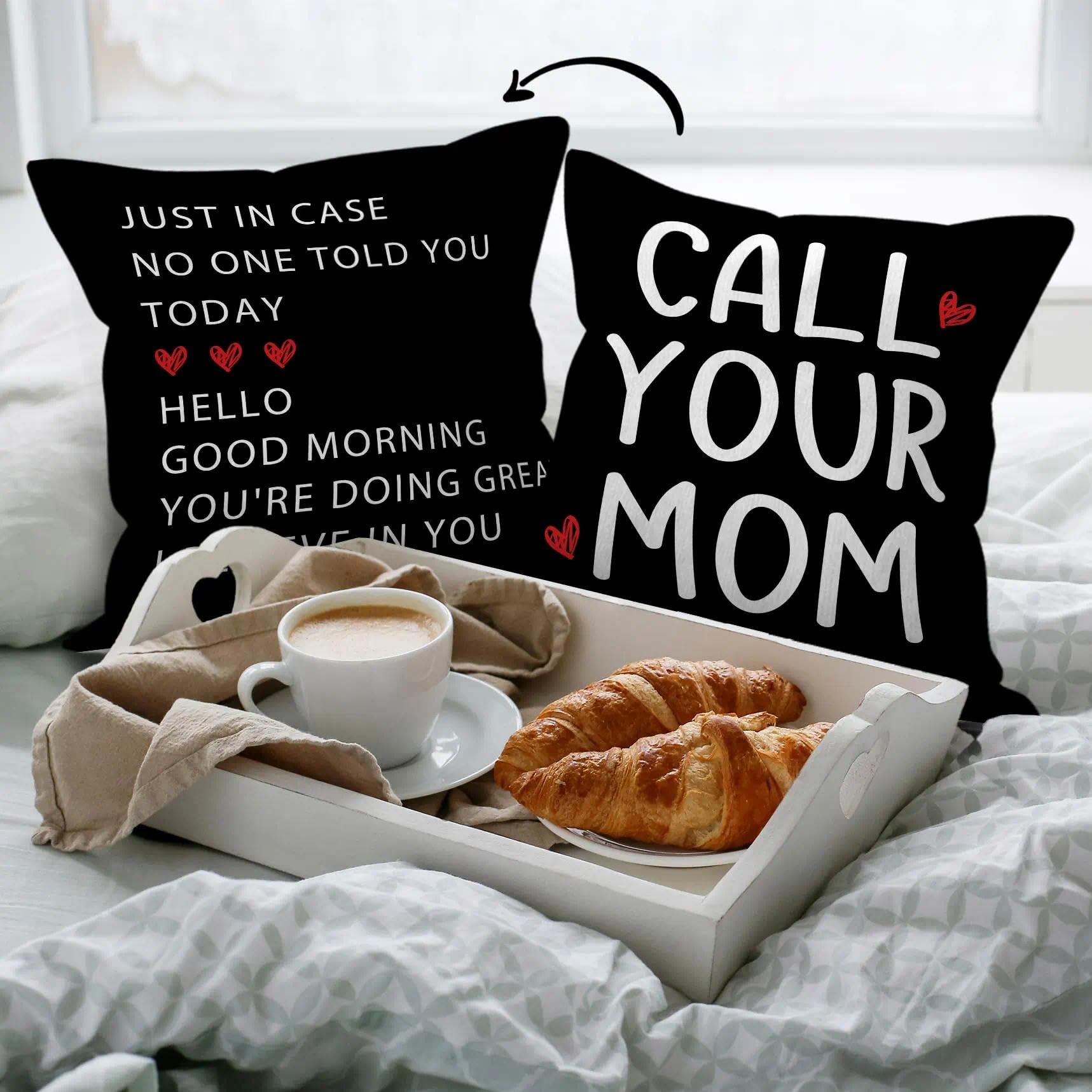 HIWX College Dorm Decor,Funny Have Fun Be Safe Make Good Choices Call Your Mom Decorative 18 x 18 Throw Pillow Cover,Call Your Mom Pillow,Throw Pillows for Dorm Bed Room Student Decor Pillowcase