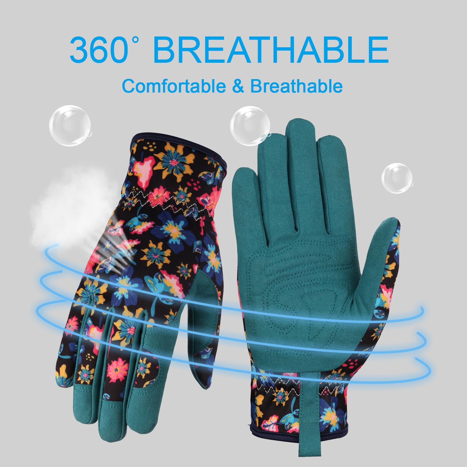 Bamllum Leather Gardening Gloves for Women - Working Gloves for Weeding, Digging, Planting, Raking and Pruning