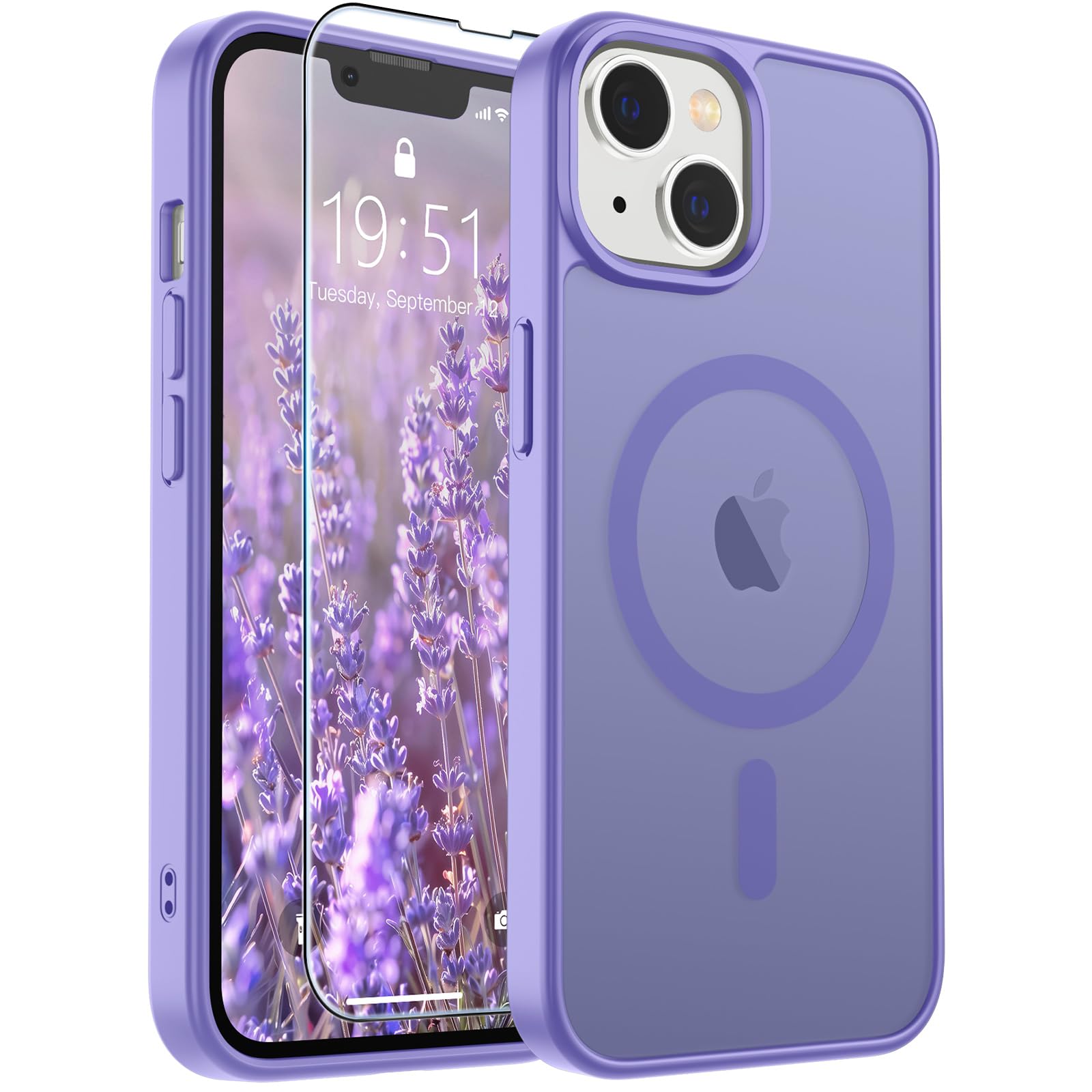 SUPFINE Magnetic for iPhone 17 Pro Max Case with Screen Protector (Compatible with MagSafe)(Military Grade Drop Protection) Translucent Matte Phone Cover,Dark Blue