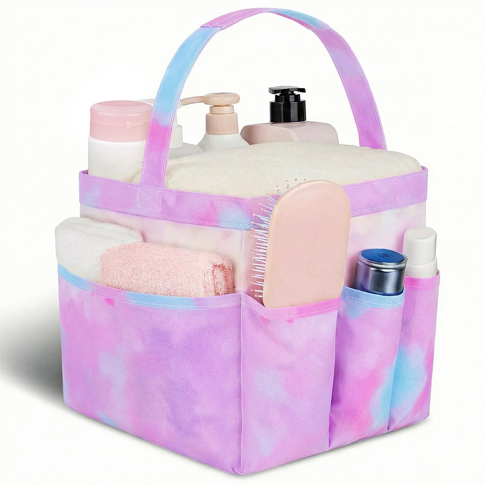 Attmu Mesh Shower Caddy Portable for College Dorm Room Camping Essentials, Shower Caddy Dorm with 9-Pockets, Large Capacity Hanging Basket Bathroom Bag for Toiletry, Swimming, Gym, Camp, Beach