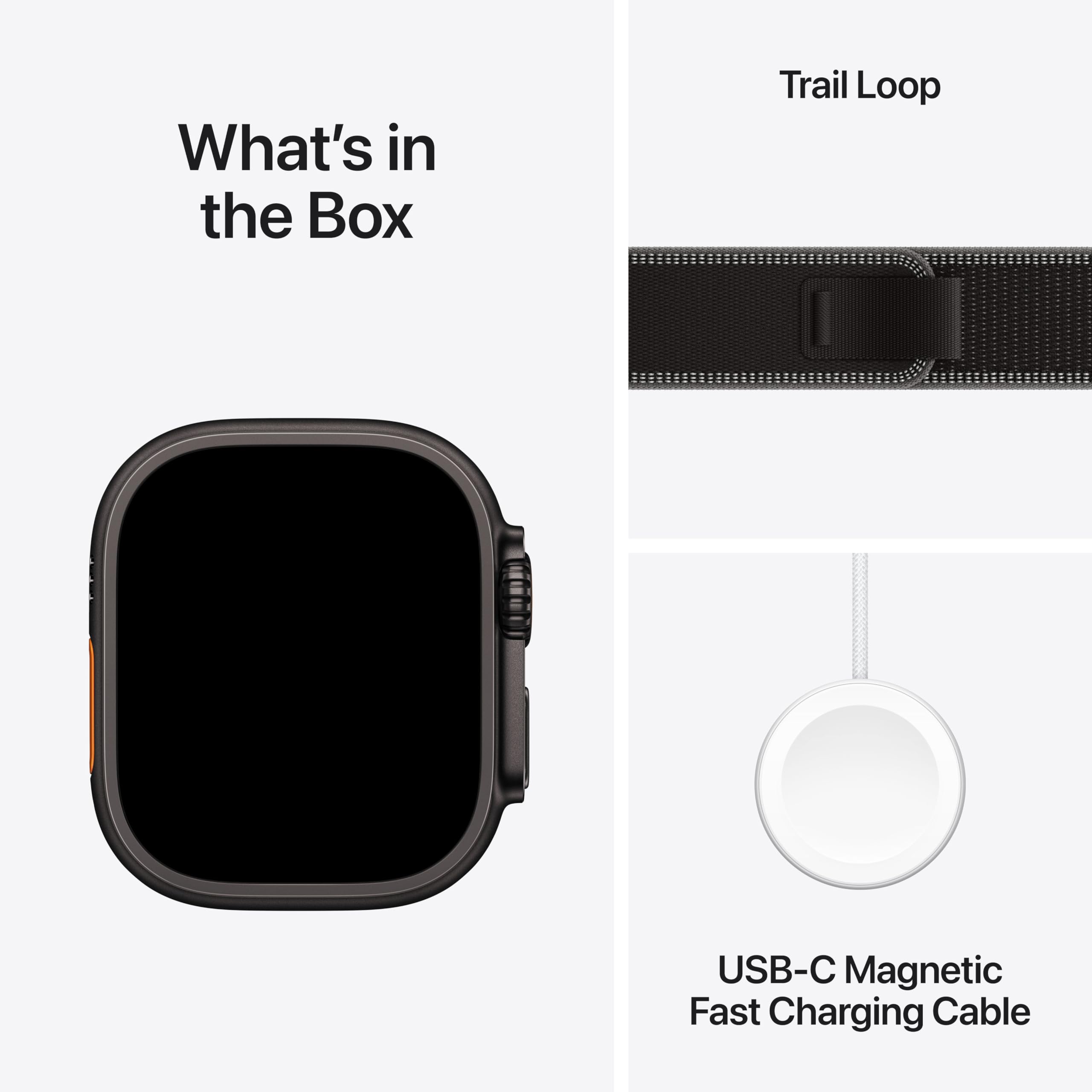 Apple Watch Ultra 3 [GPS + Cellular 49mm] Running & Multisport Smartwatch w/Rugged Titanium Case w/Black/Charcoal Trail Loop - S/M. Satellite Communications, Advanced Health & Fitness Tracking