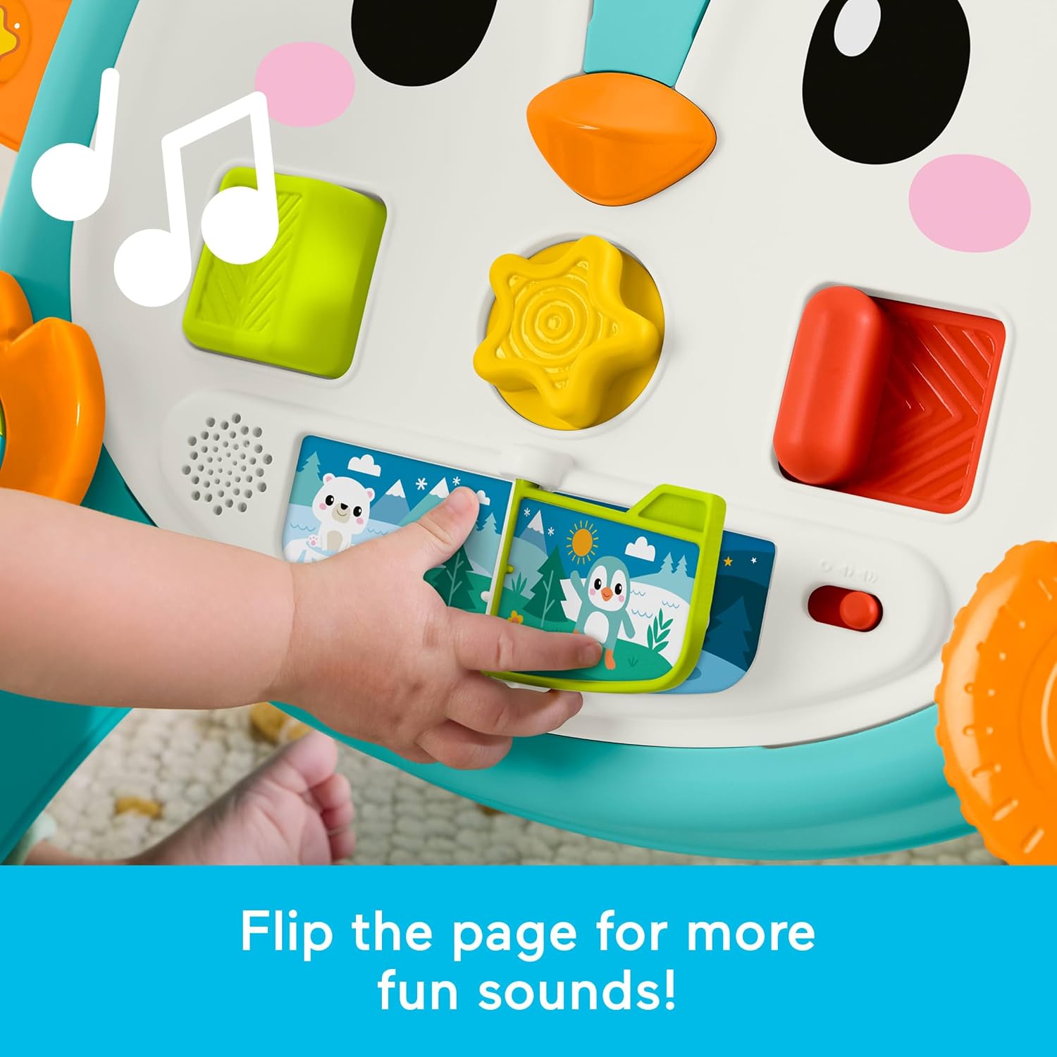 Fisher-Price Baby Push Toy Musical Penguin Walker, 2-in-1 Infant to Toddler Activity Play for Motor Skills Development Ages 6+ Months
