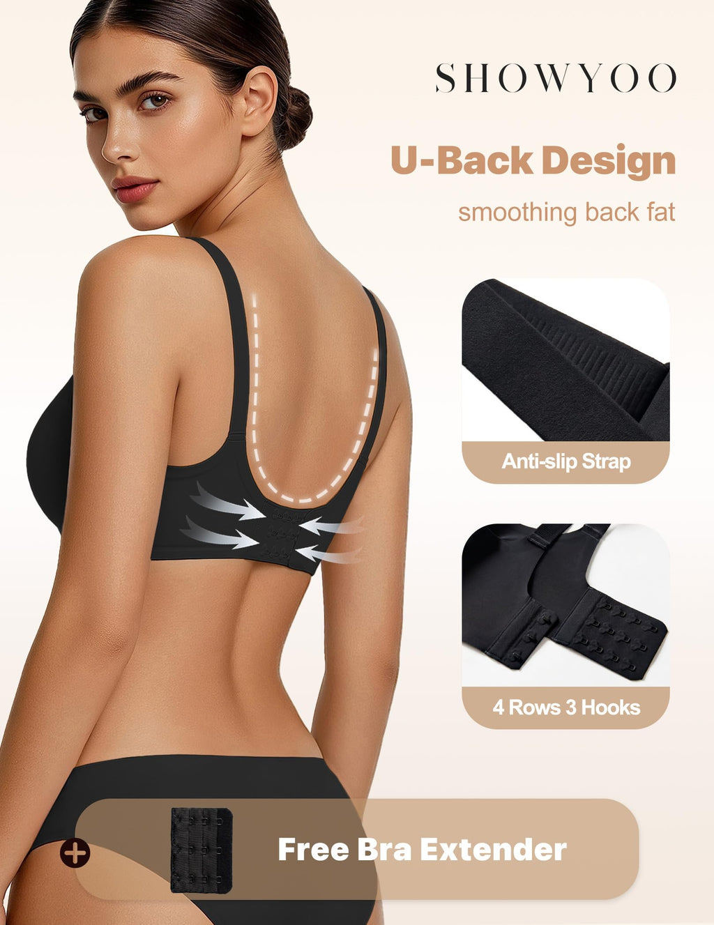 Jelly Bras for Women Wireless Push Up Bra V Neck Seamless Full Coverage Bralette No Underwire Comfy Everyday Bra