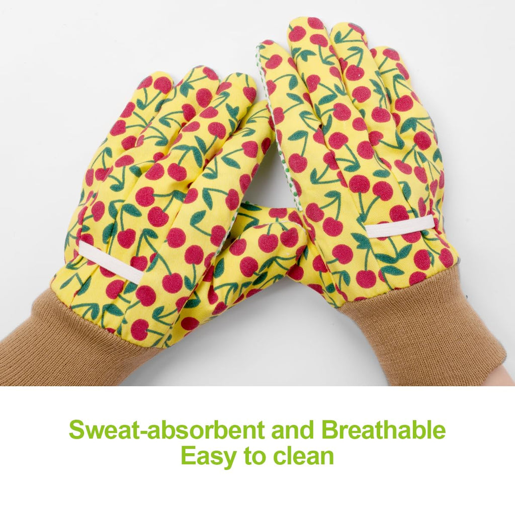 Ainiv Floral Gardening Gloves for Women/Ladies, Non-Slip Garden Work Gloves,Breathable Yard Work Glove Light Working Gloves