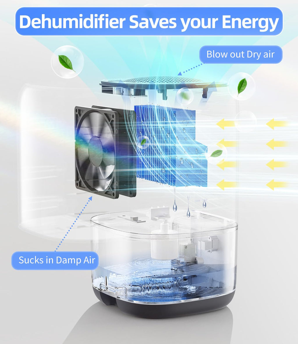 Dehumidifier, 35 OZ Small Dehumidifiers for Bedroom for Home, Quiet with Auto Shut Off, Dehumidifiers for Bedroom (280 sq. ft), Bathroom, RV, Closet, White