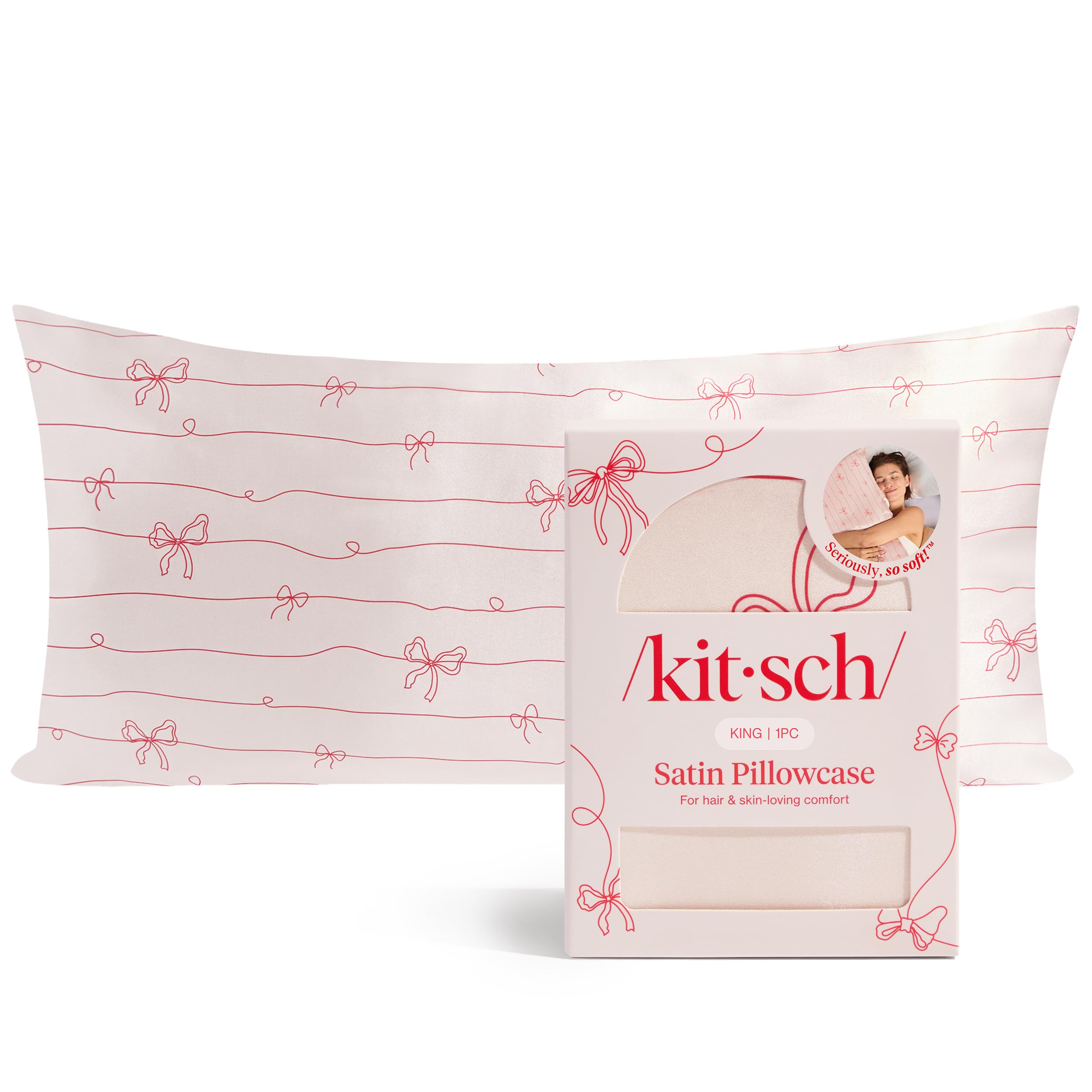 Kitsch Satin Pillowcase with Zipper - Standard Size, Leopard | Softer Than Silk Pillow Cases, Smooth Cooling Satin Pillow Case for Hair and Skin, Wrinkle-Free, Machine Washable