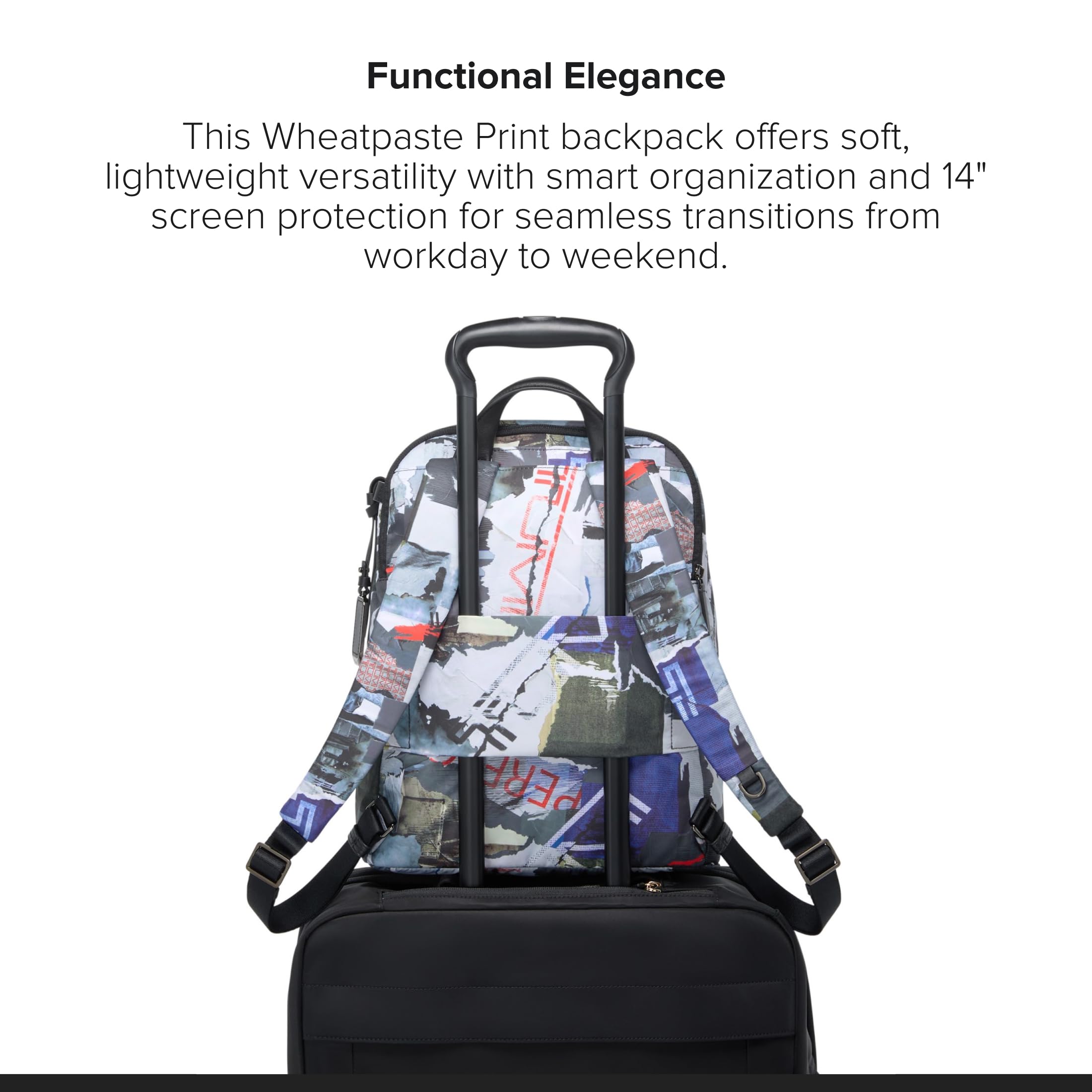 TUMI - Voyageur Halsey Backpack - Travel Backpack - For Business, Fashion, Commute - Holds Up to 14" Screens - Black & Gold