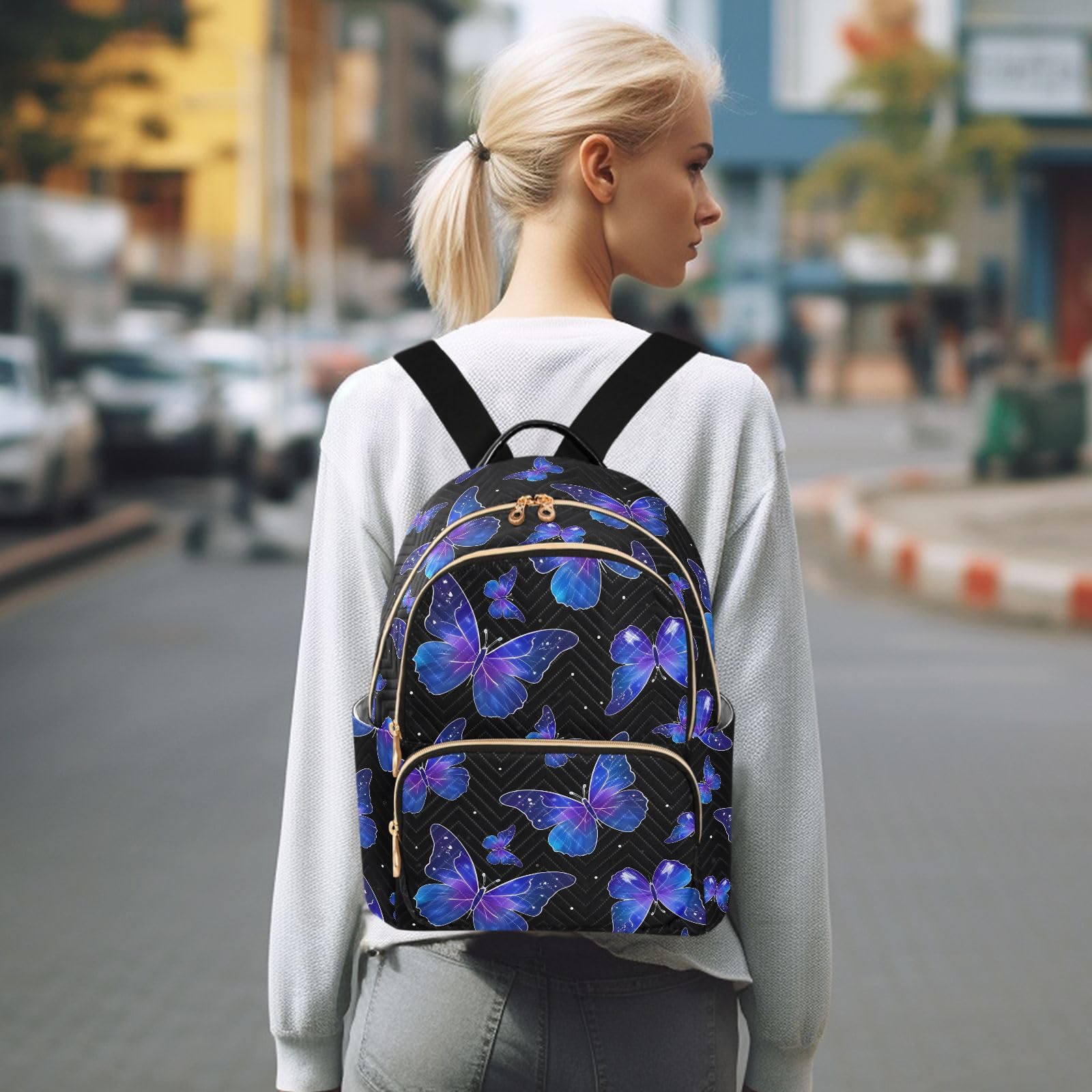 ALAZA Sun Moon Stars Witchy Small Backpack Purse for Women Travel Bag Fashion Daypack Back Pack Shoulder Bag