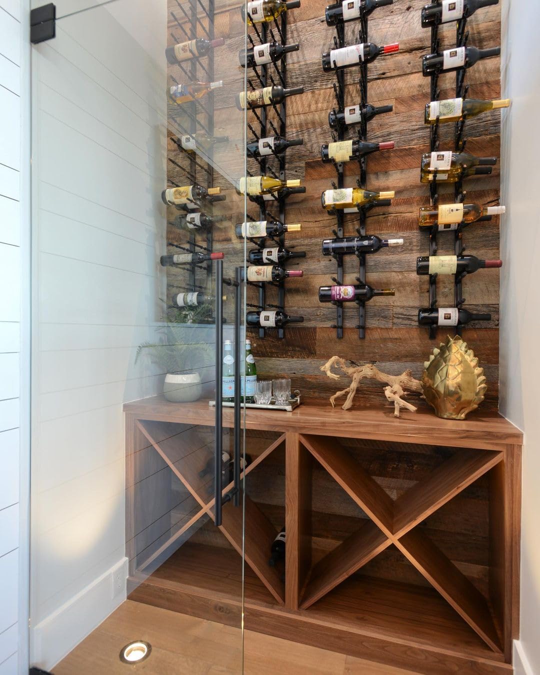 Ultra Wine Racks Wall Mounted Label-Out Wine Racks (4 Foot 2 Deep, Matte Black, 24 Wine Bottles) - Modern Metal Wine Storage, Modular Design for Home Bar, Kitchen, Dining Rooms, & Wine Cellars