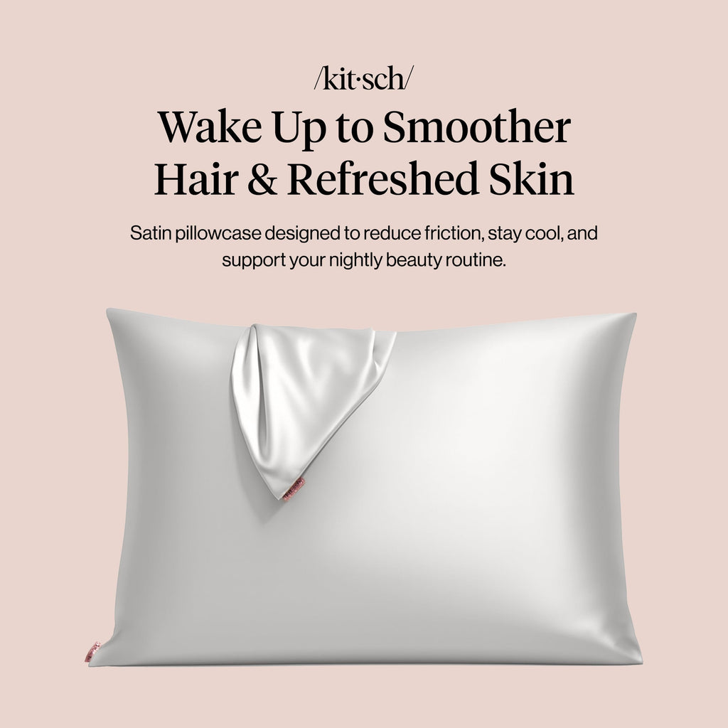 Kitsch Satin Pillowcase with Zipper - Standard Size, Leopard | Softer Than Silk Pillow Cases, Smooth Cooling Satin Pillow Case for Hair and Skin, Wrinkle-Free, Machine Washable