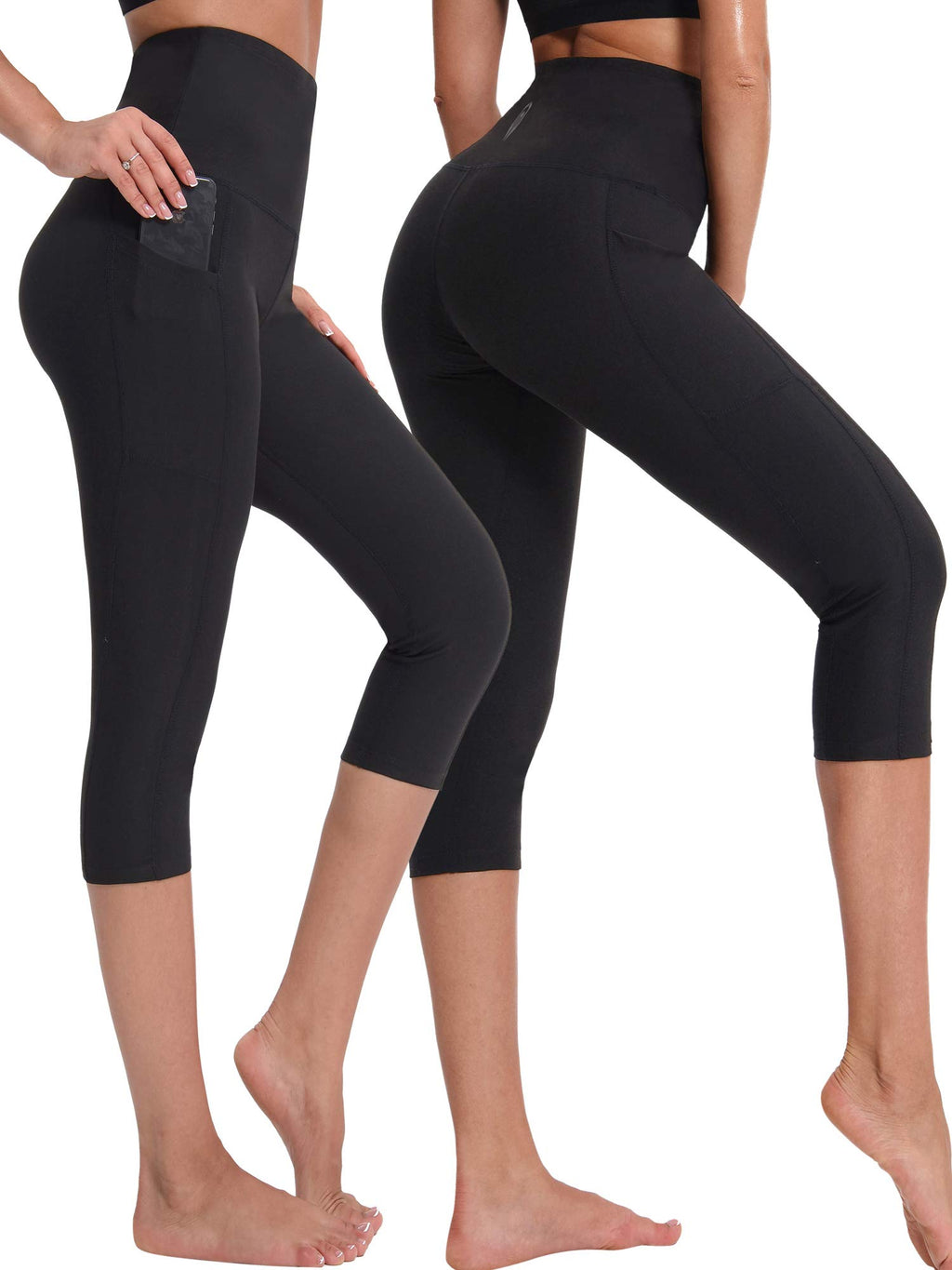 NELEUS Women's Yoga Running Capris Tummy Control High Waist Workout Pants