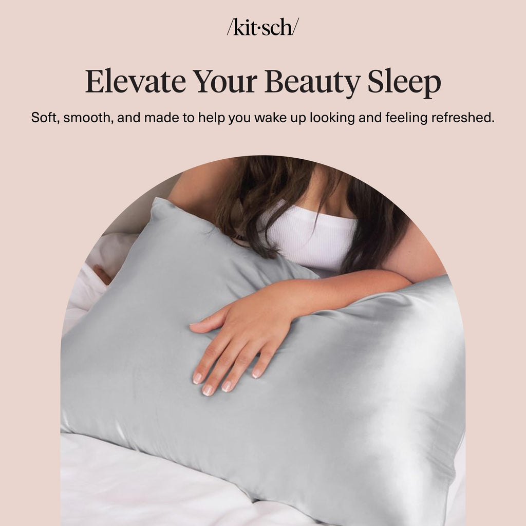Kitsch Satin Pillowcase with Zipper - Standard Size, Leopard | Softer Than Silk Pillow Cases, Smooth Cooling Satin Pillow Case for Hair and Skin, Wrinkle-Free, Machine Washable