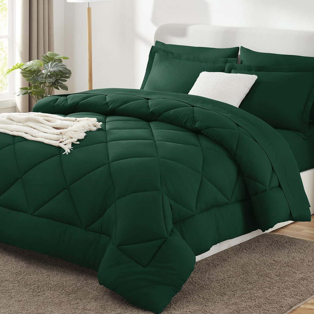 CozyLux Twin XL Comforter Set Black - 5 Pieces Twin Extra Long Bed in a Bag for College Dorm, All Season Bedding Set for Girls and Boys, Soft Bed Set with Comforter, Sheets, Pillowcase & Sham