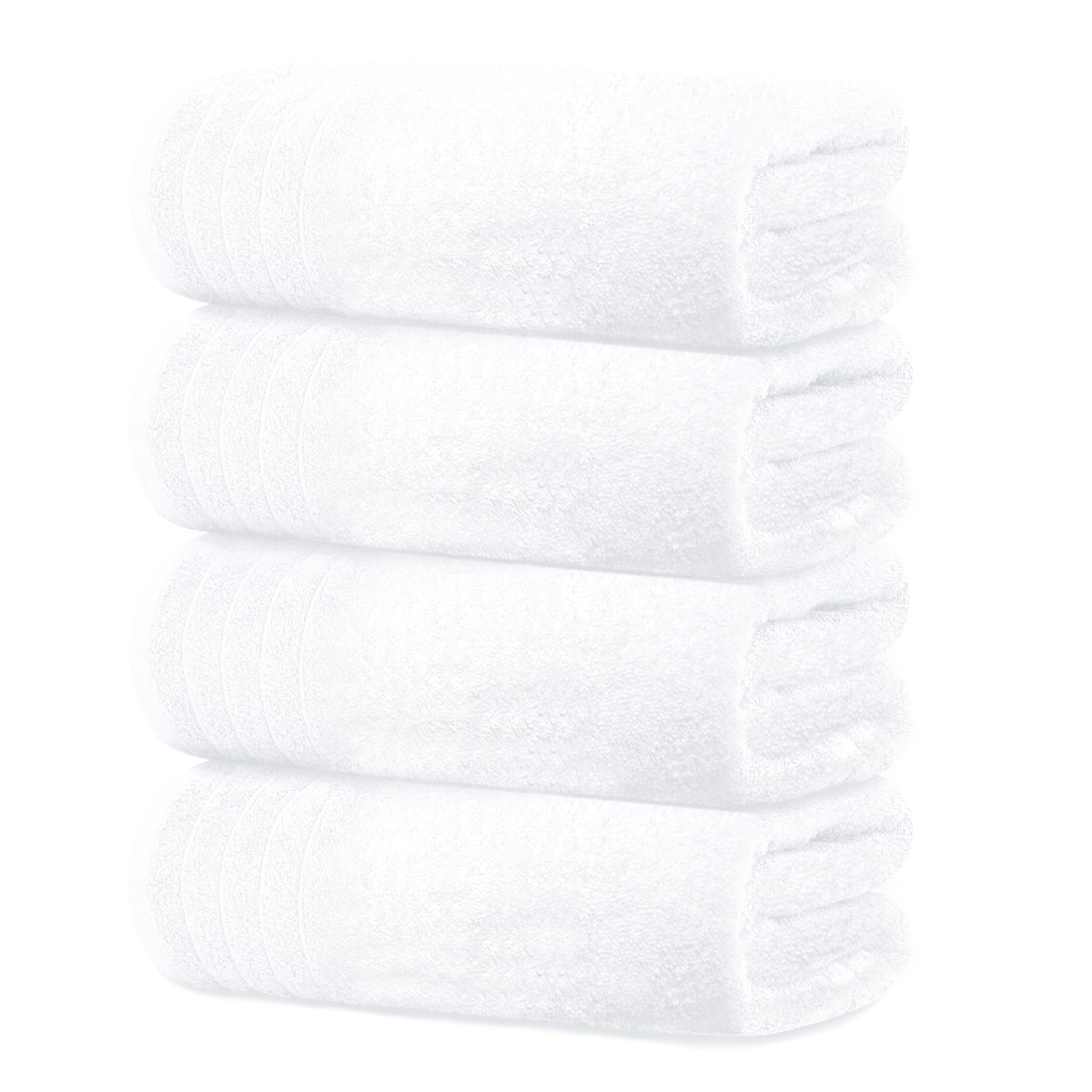 Tens Towels Pack of 4 Extra Large Bath Towels 30 x 60 Inches, 100% Cotton, Larger & Lighter Weight, Quicker to Dry, Super Soft and Absorbent, Perfect for Bathroom, Black