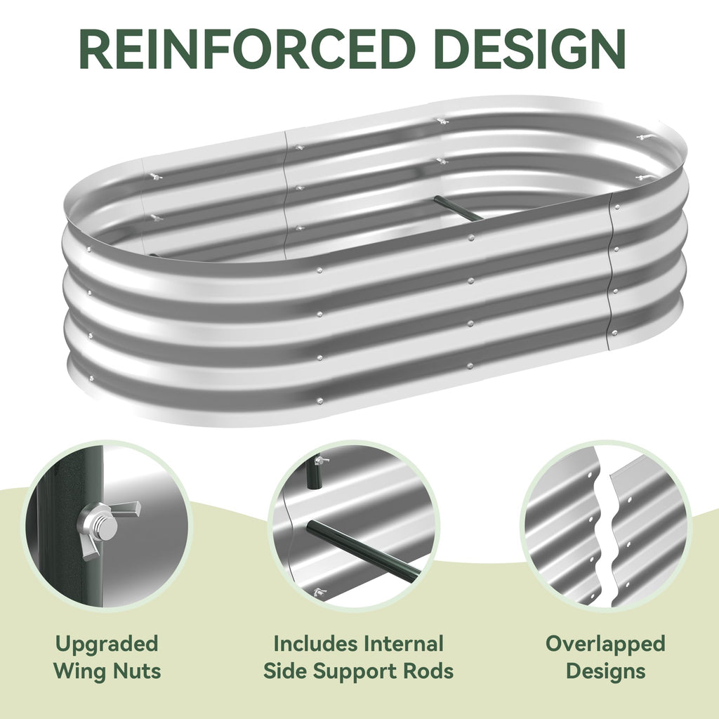 Lineware Raised Garden Bed with Sprinkler Timer and Self-Watering System, 6x3x1 ft Elevated Planter Boxes Outdoor with Mesh Cover, Galvanized Raised Beds for,Vegetables,Flowers, Backyard, Patio