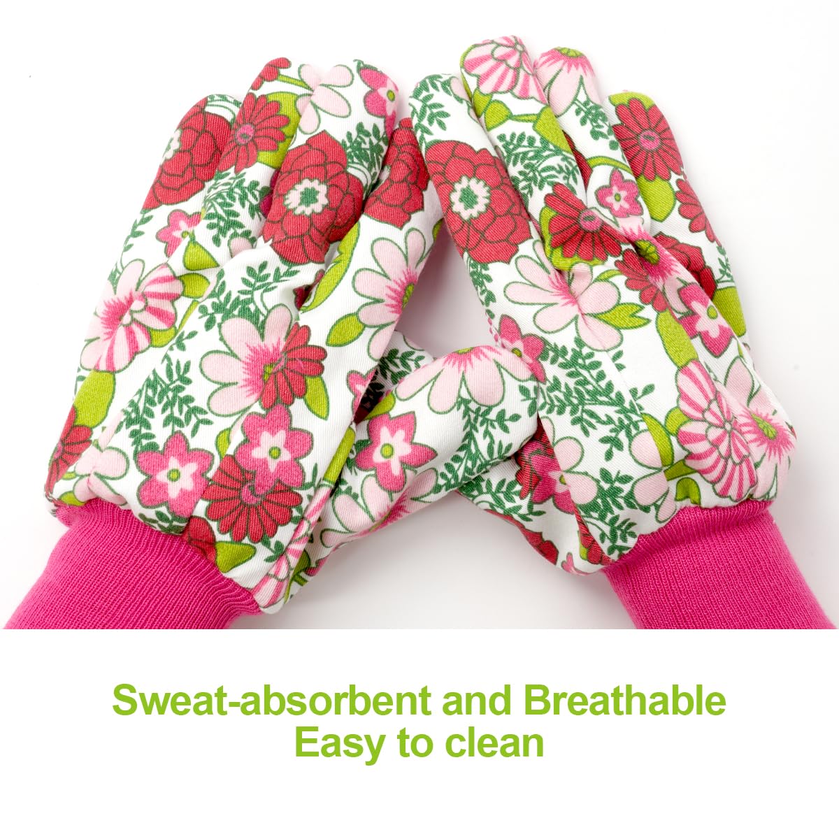 Ainiv Floral Gardening Gloves for Women/Ladies, Non-Slip Garden Work Gloves,Breathable Yard Work Glove Light Working Gloves