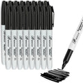 Buecs Permanent Markers, 128 Count Black Permanent Markers, Fine Point, Waterproof & Smear Proof Markers, Quick Drying, Office Supplies for School, Office, Home
