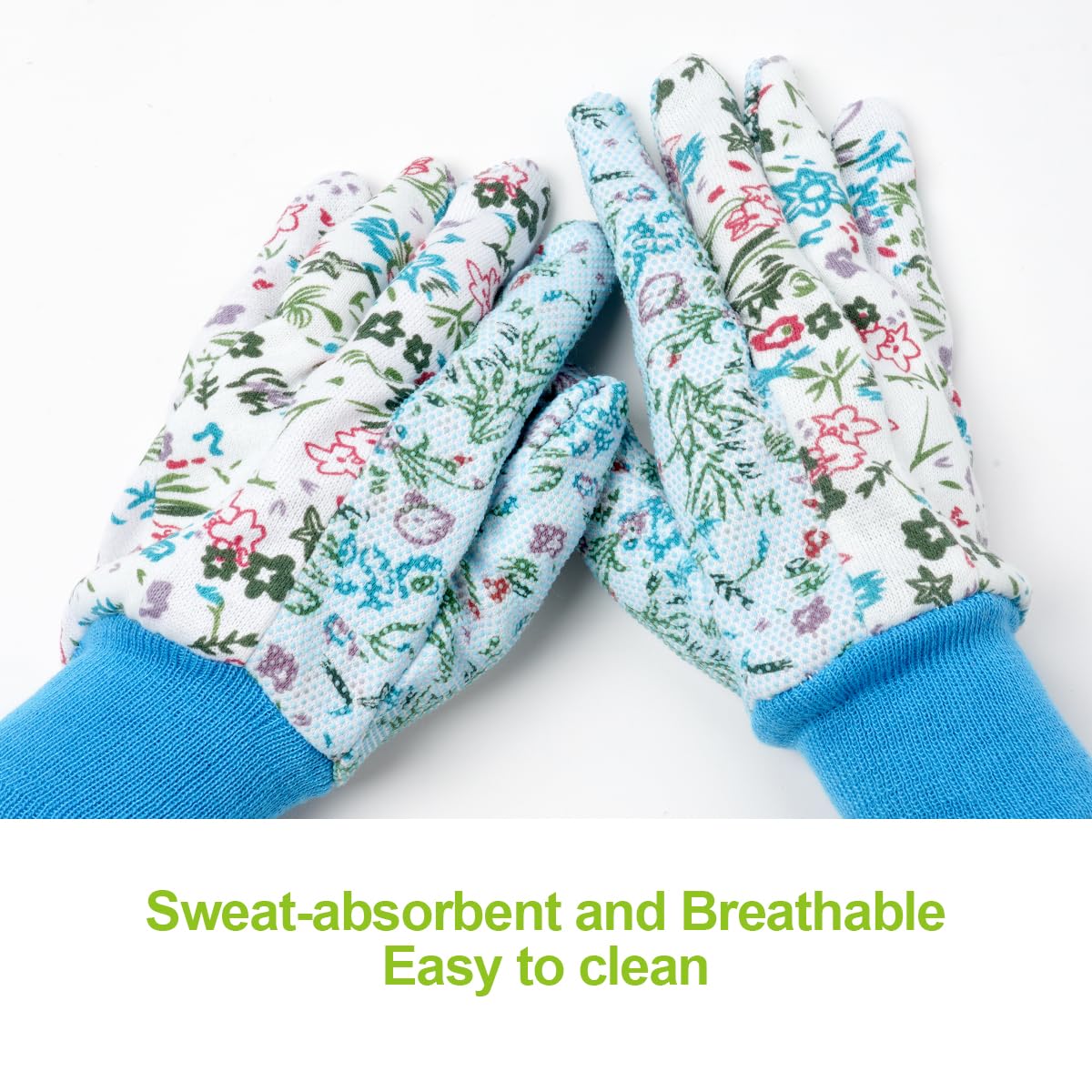Ainiv Floral Gardening Gloves for Women/Ladies, Non-Slip Garden Work Gloves,Breathable Yard Work Glove Light Working Gloves